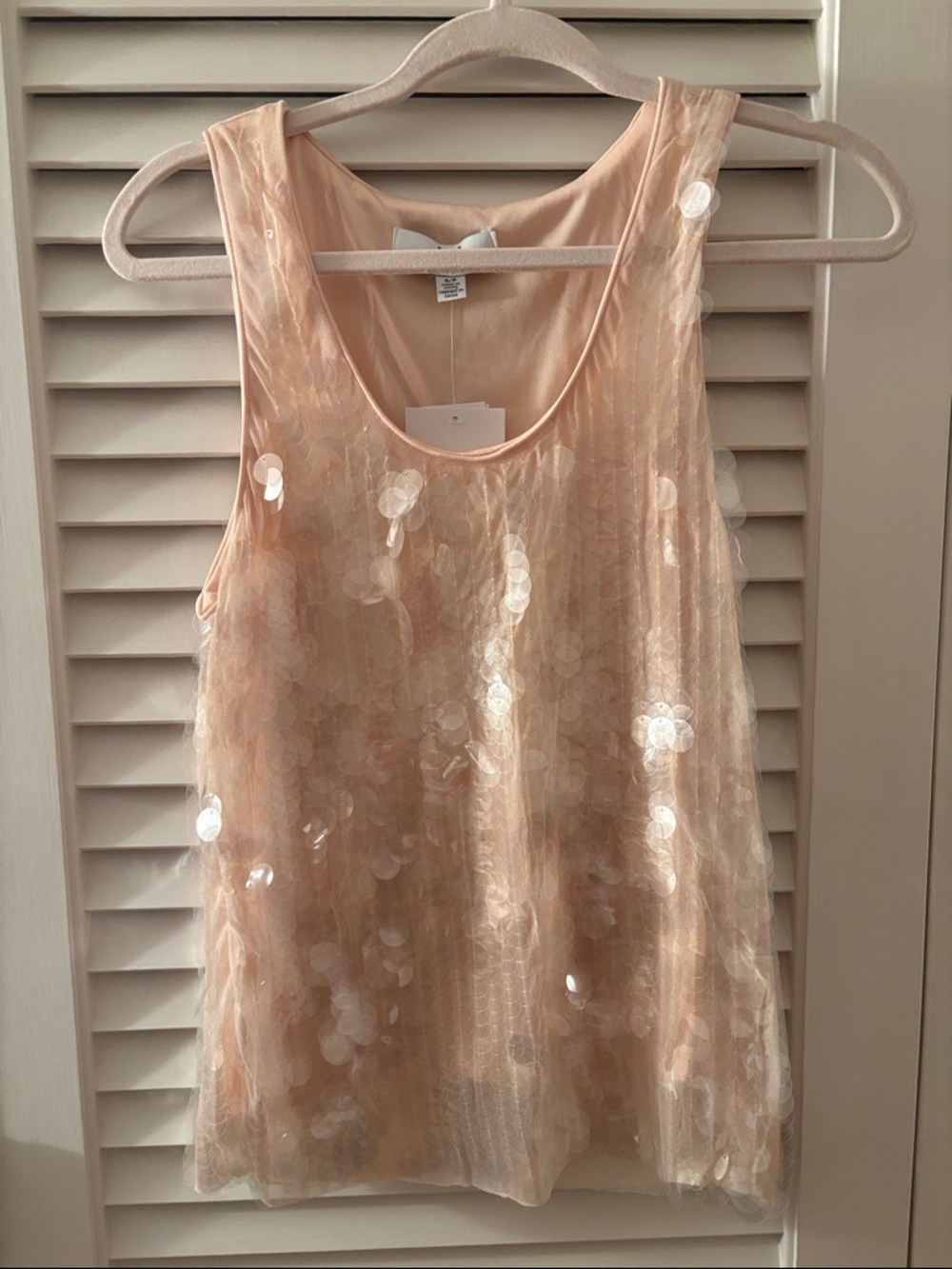 Magaschoni Blush Pink Sequin Tank Top